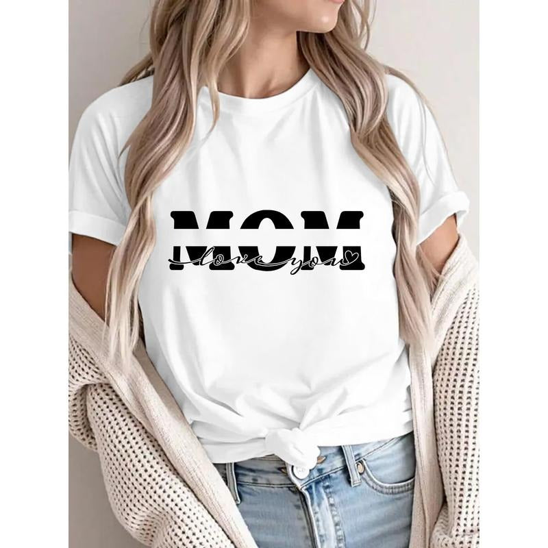 Hot Item: Classic T - shirt with Bold "MOM" and Loving Message Design Hoodie, Sweatshirt | UrbanDripWear.com