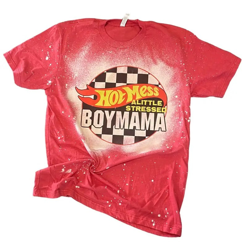 Hot Mess Little Stressed Boy Mama Shirt Hoodie, Sweatshirt | UrbanDripWear.com
