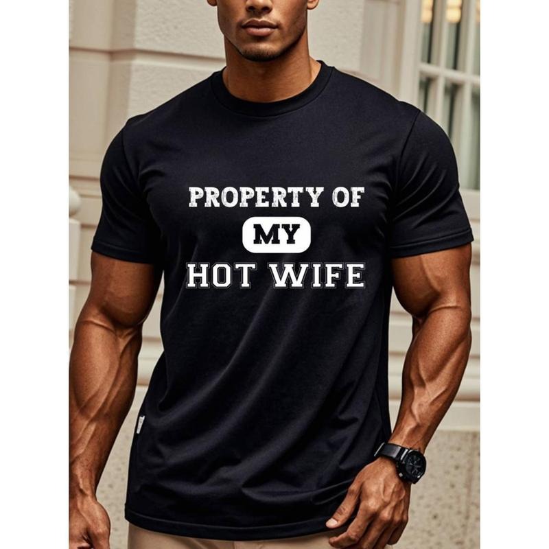 Hot Wife Husband Tee - Moisture-Wicking, Breathable, Lightweight Crew Neck Graphic T-Shirt for Men