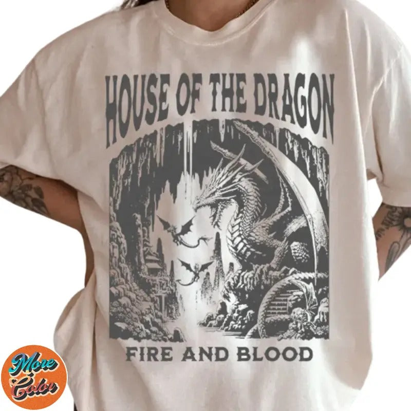 House Of Dragons Tee For Women Movie Vintage Shirts, Cotton Unisex T-Shirt, Crew Neck, Size S- 3XL, Menswear Top,...