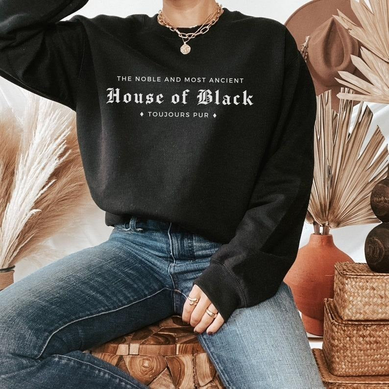 House of Black Sweatshirt Book Sweatshirt Marauders Shirt HP Crewneck Wizard School Shirt Universal Theme Park ATYD Shirt...