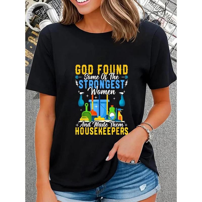 Housekeeping Women Housekeeper Cleaner Cleaning T-Shirt Round Neck Short Sleeve T-Shirt Women'S Men Graphic Tee Hoodie,...