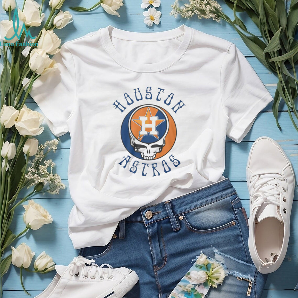 Houston Astros Grateful Dead Steal Your Face Mashup White T Shirt