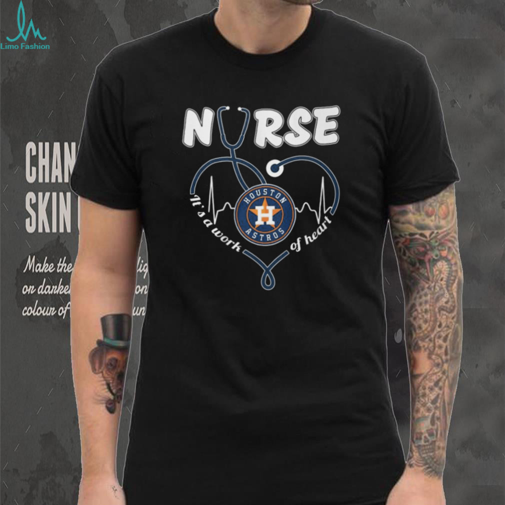 Houston Astros Nurse Stethoscope Heart T Shirt MLB Baseball Nurse Appreciation Gift