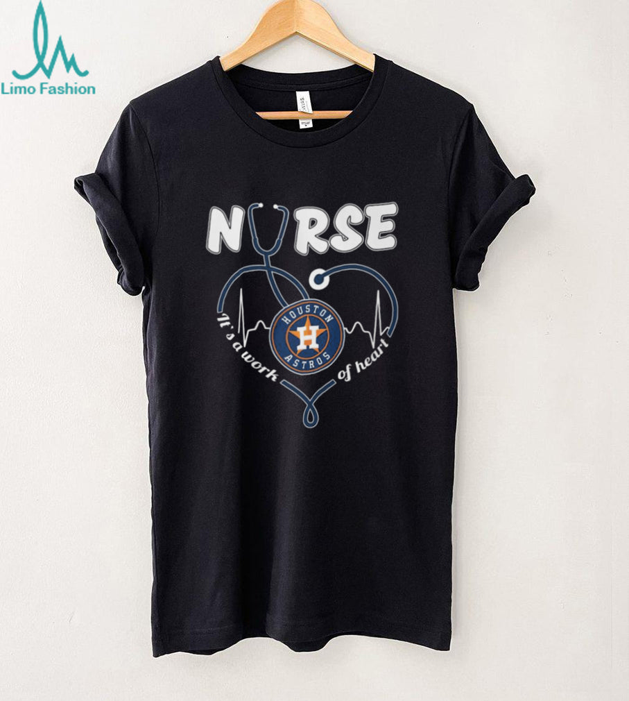 Houston Astros Nurse T Shirt MLB Healthcare Professional Heart Design T Shirt