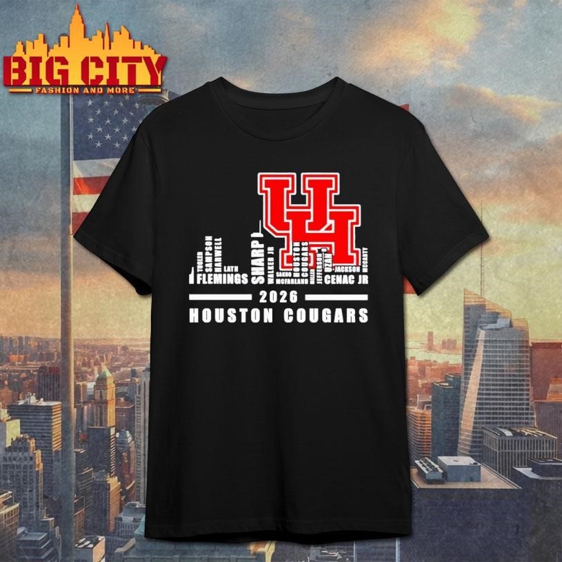 Houston Cougars 2026 players names city skyline Shirt
