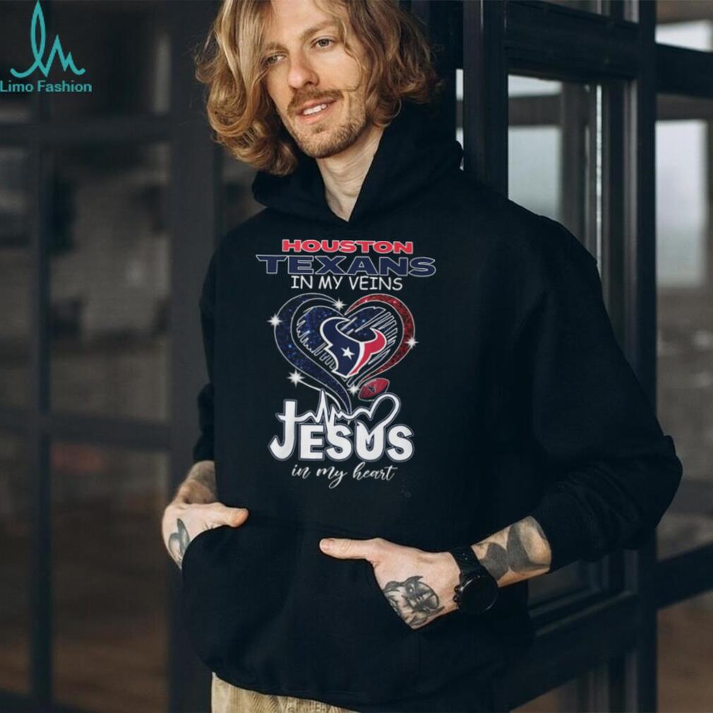 Houston Texans In My Veins Jesus In My Heart Football Faith T Shirt