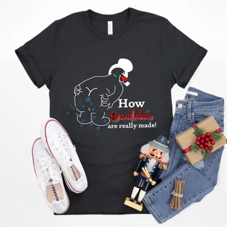 How Snowflake Are Really Made, Funny Snowman Shirt,Christmas Gift Collar Fabric Menswear Hoodie, Sweatshirt