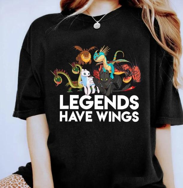 How To Train Your Dragons 3 Hidden World Legends Have Wings T-Shirt Top Womenswear  Underwear Hoodie, Sweatshirt