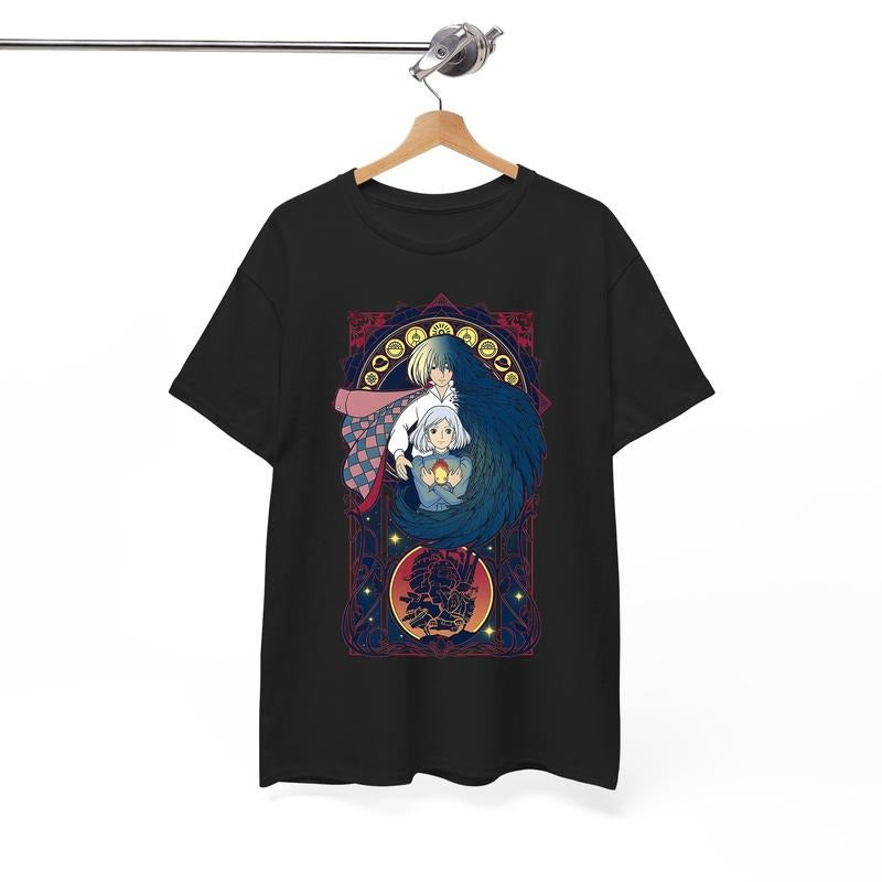Howl and Sophie Shirt, Calcifer Shirt, Howl's Moving Castle Shirt, Miyazaki Hayao, Anime shirt Hoodie, Sweatshirt