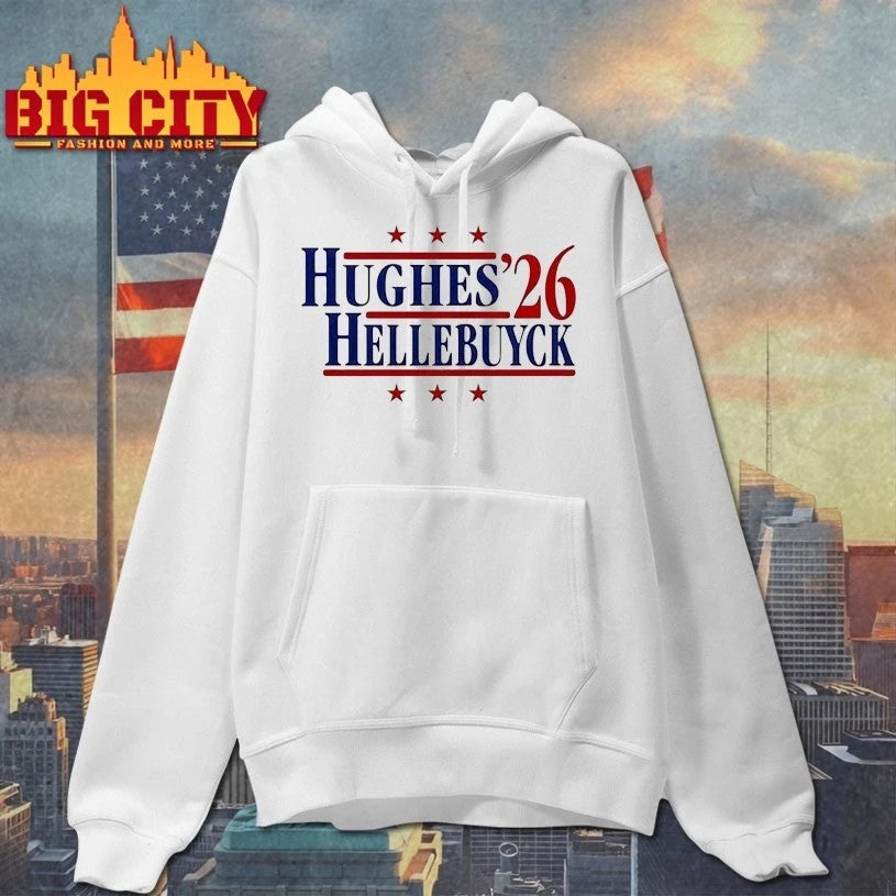 Hughes 26 Hellebuyck USA Hockey Jack Hughes USA Hockey Golden T-shirt