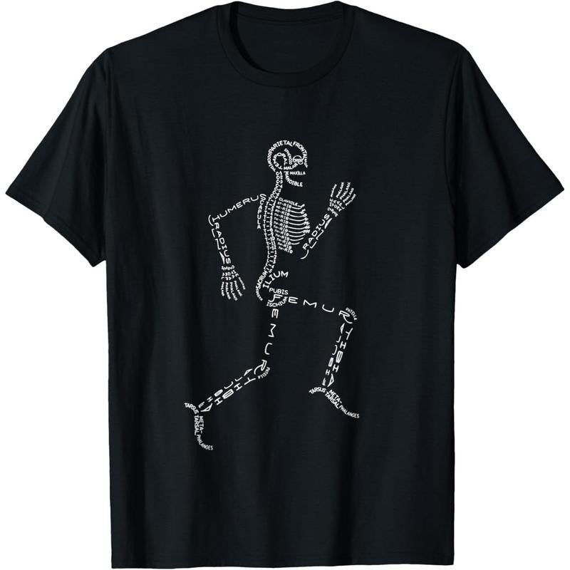 Human Skeleton Running Bone Names Anatomy Labels for Geeks T-Shirt made in usa Hoodie, Sweatshirt | UrbanDripWear.com
