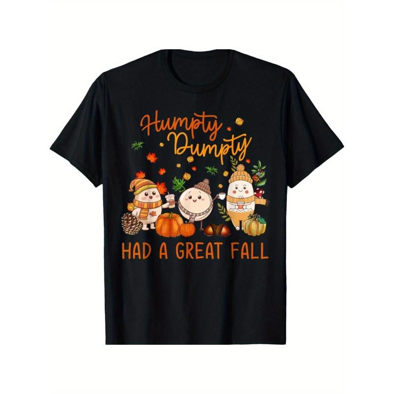 Humpty Dumpty Thanksgiving Tee, Soft & Breathable Cotton Blend, Comfort Fit Short-Sleeve Shirt Made in USA Hoodie, Sweatshirt