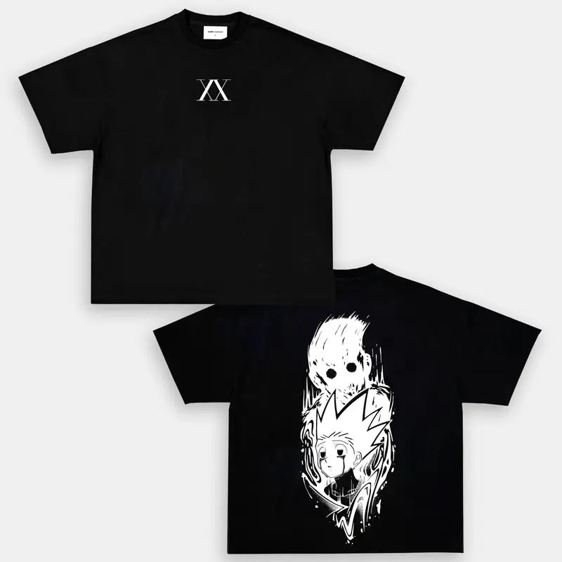 Hunter X Hunter Anime Double Printed Oversized T-Shirt Unisex Mineral Anime Manga Heavy Cotton T-shirt, Gift For Anime...