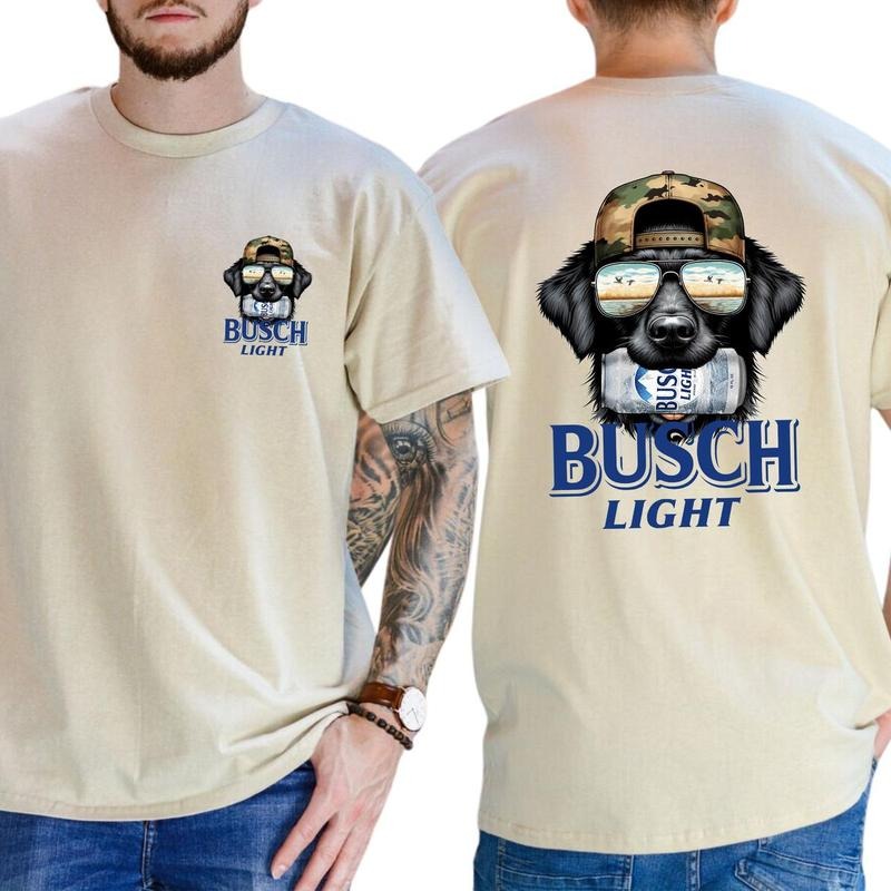 Hunting Dog Busch Light  T-shirt, Busch Light Shirt Sumer , Cotton Top Menswear, Short Sleeve Unisex Shirt, Gift for Men...