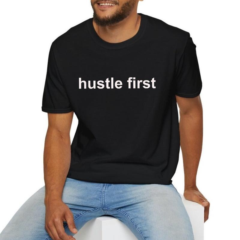Hustle First T-Shirt Tee Pure Cotton Fabric Casual Streetstyle Crew Neck Short Sleeve T-Shirt Trendy Tops for Women for...