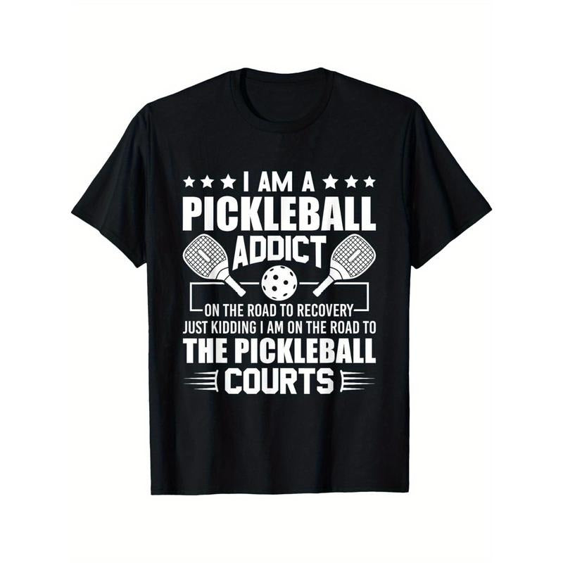 I Am A Pickleball Addict On The Road To Recovery Dink T-Shirt Men's Pure Cotton Short Sleeve T-Shirt made in usa Hoodie,...