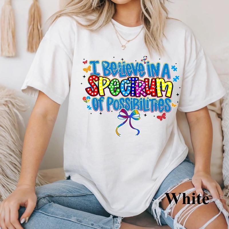 I Believe In a Spectrum of Possibilities Shirt, Autism Awareness Shirt, Sped Teacher Shirt, Puzzle Ribbon Inclusion Tee,...