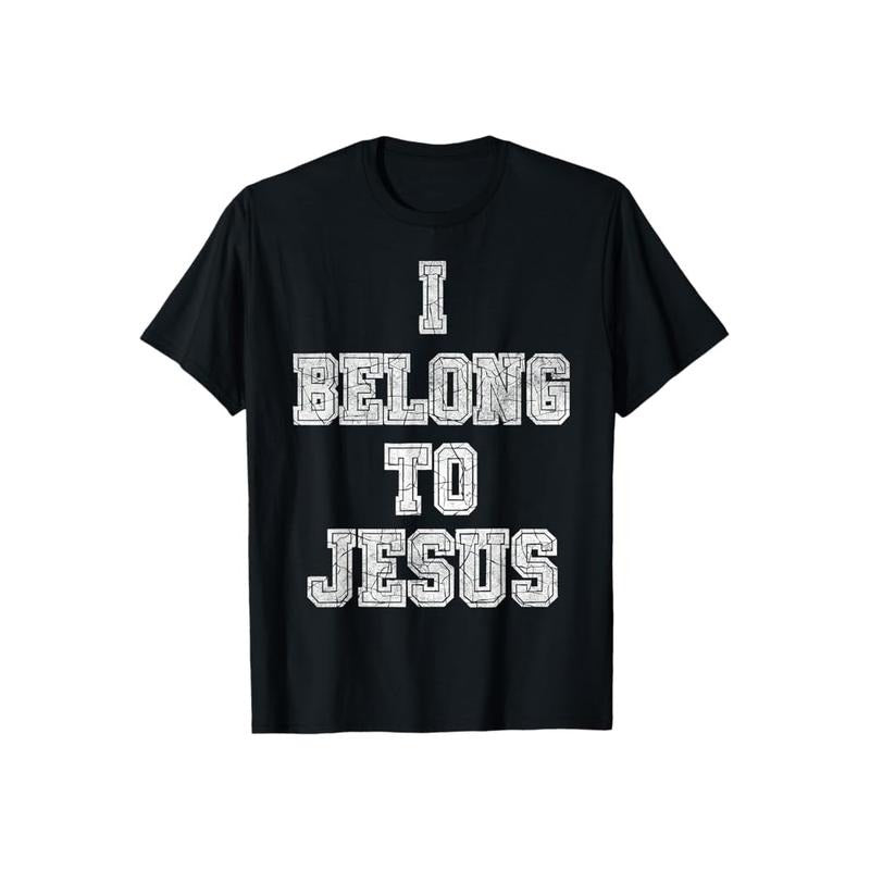 I Belong to Jesus Shirt Pure Cotton Fabric Casual Streetstyle Crew Neck Short Sleeve T-Shirt Trendy Tops for Women for...