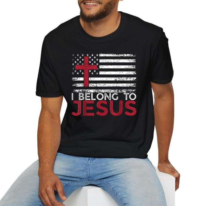 I Belong to Jesus Tshirt  Pure Cotton Fabric Casual Streetstyle Crew Neck Short Sleeve T-Shirt Trendy Tops for Women for...