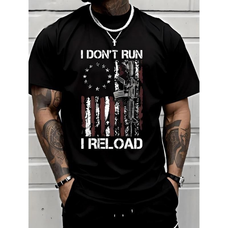 I Don't Run I Reload Gun American Flag Patriots T-Shirt Made In USA Hoodie, Sweatshirt | UrbanDripWear.com