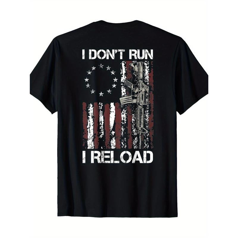 I Don't Run I Reload Gun American Flag Patriots (on Back) T-Shirt  made in usa Hoodie, Sweatshirt | UrbanDripWear.com
