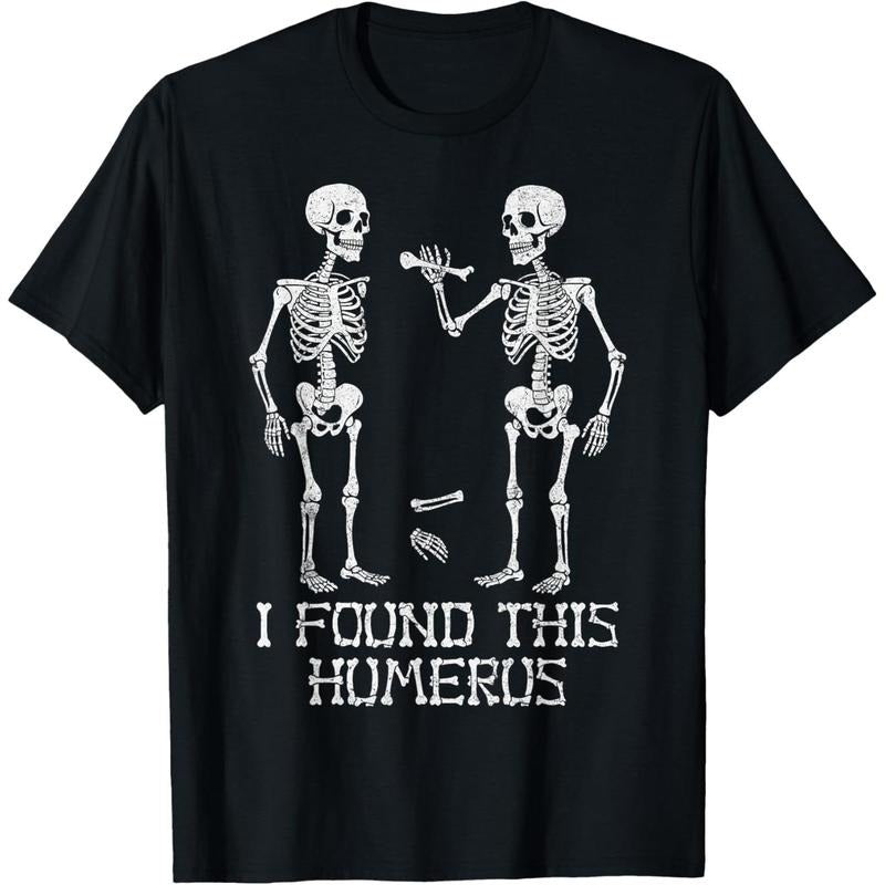 I Found This Humerus Funny Skeleton Halloween Humorous T-Shirt made in usa Hoodie, Sweatshirt | UrbanDripWear.com