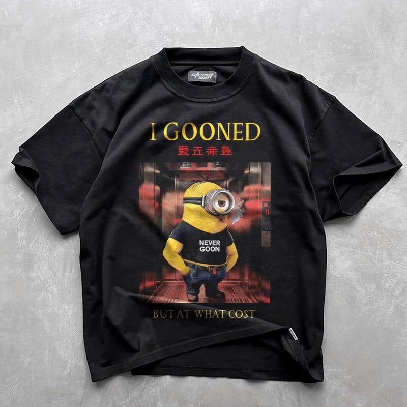 I Gooned but at What Cost Funny Tshirt, Japanese gooning Meme shirt, funny meme shirts, weird shirts, y2k tiktok tees...