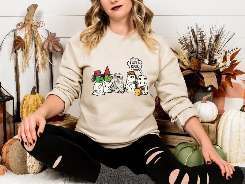 I Got A Rock Halloween Custom Meme Sweatshirt | Funny Ghost Hoodie | Spooky Sweat | T-Shirts | UrbanDripWear.com