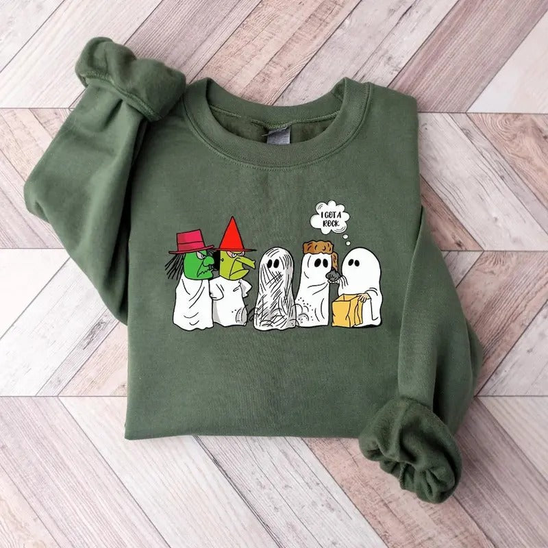 I Got A Rock Halloween Meme Sweatshirt, Funny Ghost Hoodie, Spooky Season Tshirt, Halloween Gift | UrbanDripWear.com