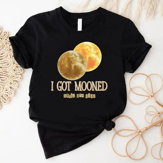 I Got Mooned April 8th 2024 Shirt, Total Solar Eclipse Friends Group Shirt, Solar Eclipse Viewer Family Matching Gift Shirt, Astronomy Shirt