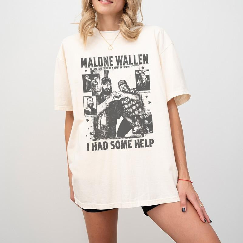 I Had Some Help Shirt, Country Music T-Shirt, Morgan Malone Tees, Posty Wallen Shirt, Wallen and Malone Shirt Hoodie,...