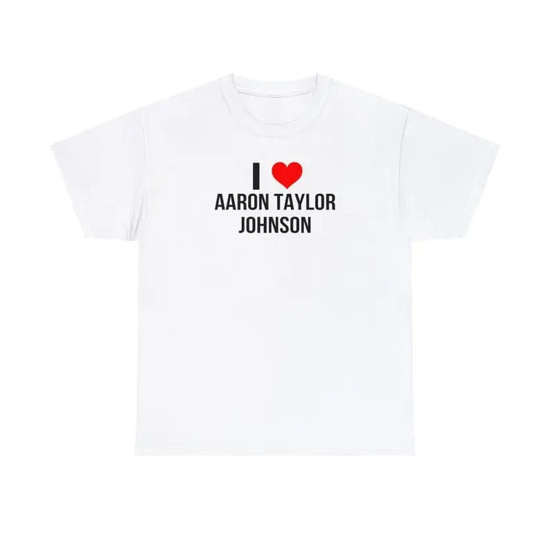 I Heart Aaron Taylor Johnson Shirt | Celebrity Fan Tee | Trendy Aaron Taylor Johnson Fan Merch | Pop Culture Graphic...