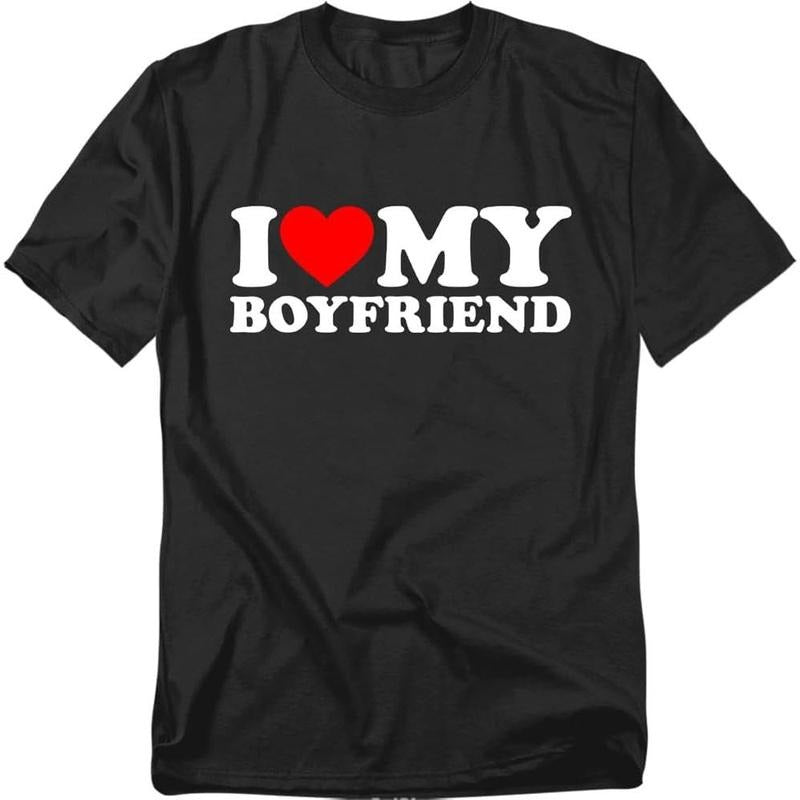 I Heart My Boyfriend Unisex Adult T Shirt Black made in usa Hoodie, Sweatshirt | UrbanDripWear.com