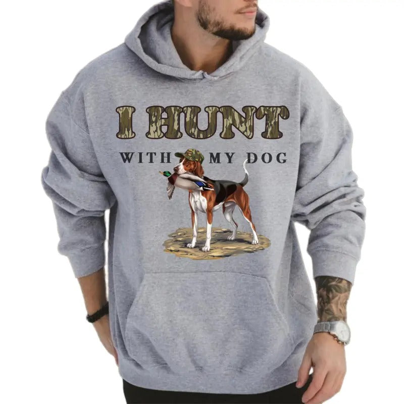 I Hunt with My Pharaoh Hound Dog Unisex Crewneck Sweater, Hunting Camo Bottomland Duck Hunt Shirt Classic Hoodie Sweatshirt