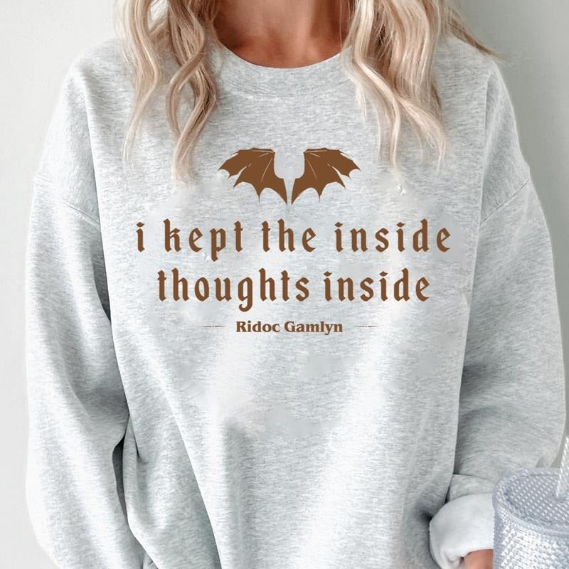 I Kept The Inside Thoughts Inside Shirt, Quest Squad Sweater, Fourth Wing Shirt, Bookish Gift, Dragon Rider Sweatshirt,...