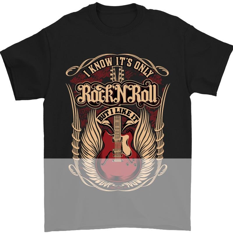 I Know Its Only Rock n Roll Music Guitar Mens TShirt 100 Cotton Menswear Top Hoodie, Sweatshirt | UrbanDripWear.com