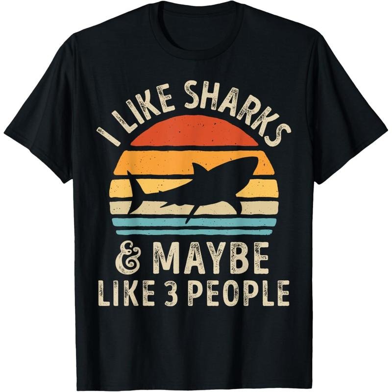 I Like Sharks and Maybe 3 People Shark Lover Retro Vintage T-Shirt made in usa Hoodie, Sweatshirt | UrbanDripWear.com