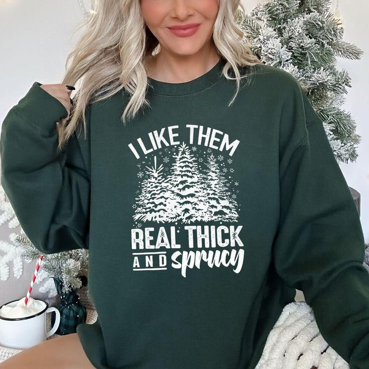 I Like Them Real Thick Christmas Sweatshirt T-Shirts, Hoodie | UrbanDripWear.com