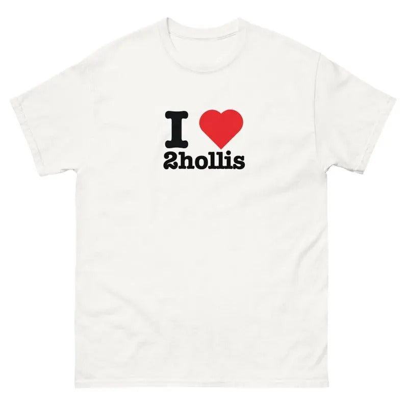 I Love 2hollis Funny T-Shirt I Heart nettspend Graphic T Shirt, Gift Present, Gift For Him, Gift For Her, I love T-Shirt,...