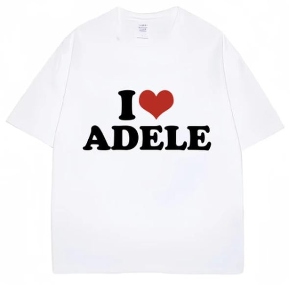 I Love Adele Graphic Print T Shirt Fashion Men Women Short Sleeve Oversized Cozy Cotton Casual T-shirt Streetwear Fans...