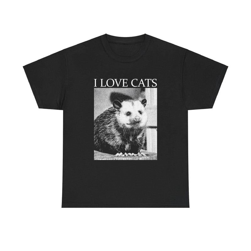 I Love Cats Opossum T-Shirt Hoodie, Sweatshirt | UrbanDripWear.com