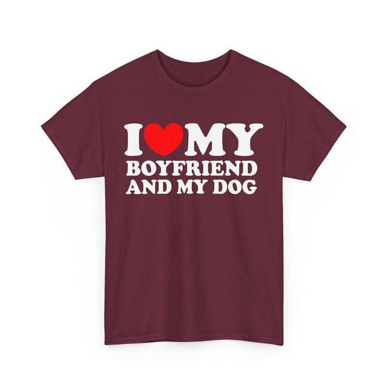 I Love My Boyfriend And My Dog I Heart My Boyfriend Shirt Gift For Her Gift For Girlfriend Personalized Couples...