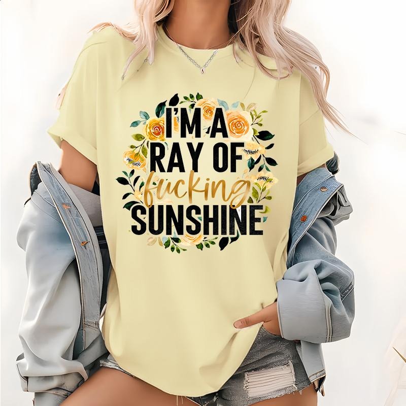 I'M A RAY OF LUCKING SUNSHINE, Funny Mom Pattern T Shirt, Mothers Day Tops, Mom Life Shirt, Mama Tee, Gift For Mom, Tops...