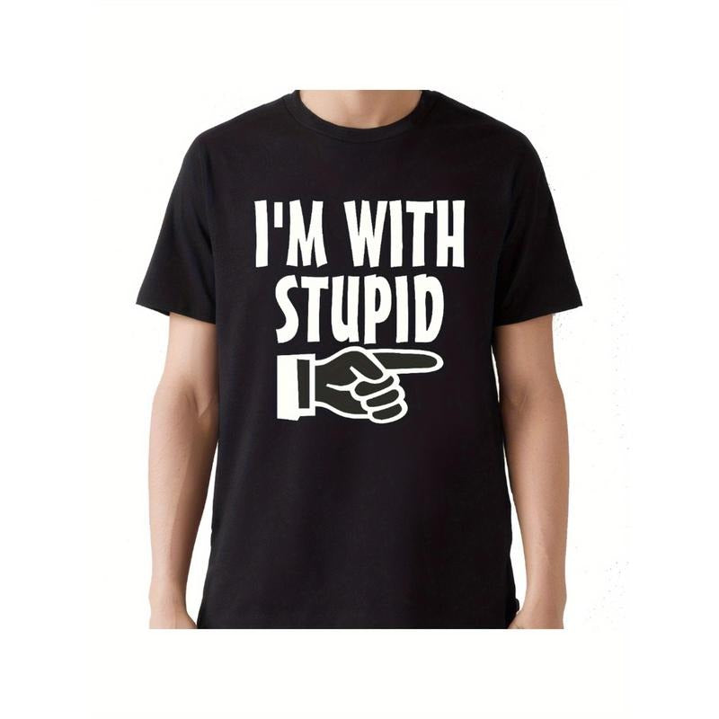 I'M WITH STUPID T- SHIRT, FUNNY NOVELTY MEN'S Tee SHIRT, MAN made in usa Hoodie, Sweatshirt | UrbanDripWear.com