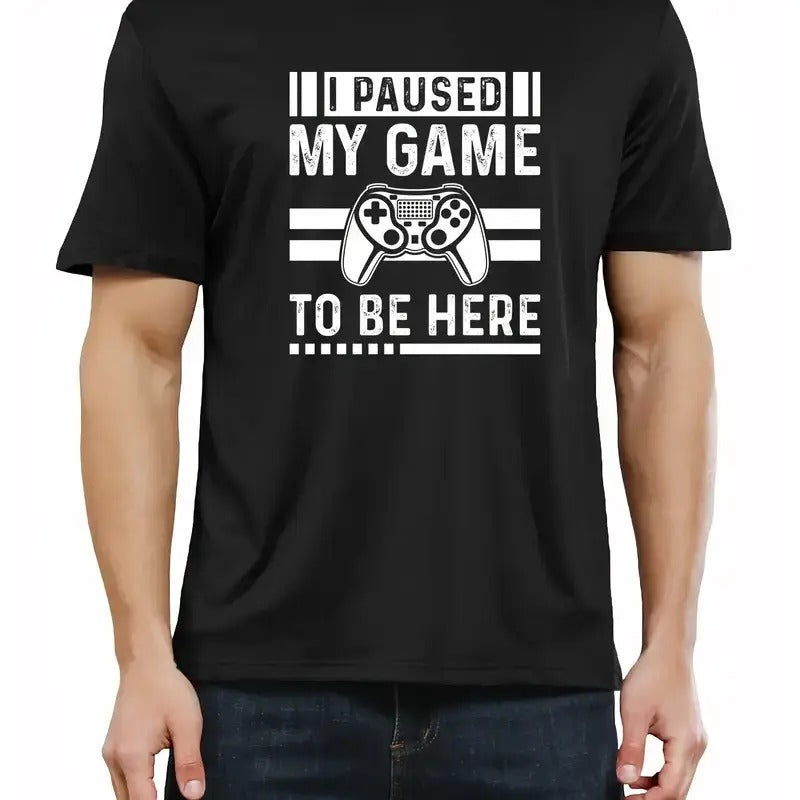 I Paused My Game To Be Here Funny T-Shirt Gifts For Gamers Men's classic tee Hoodie, Sweatshirt | UrbanDripWear.com