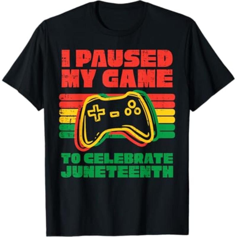 I Paused My Game To Celebrate Juneteenth Black Kids Boys Men T-Shirt Hoodie, Sweatshirt | UrbanDripWear.com