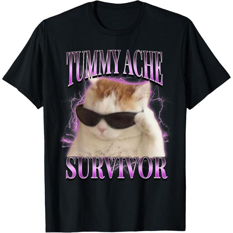 I Survived Today's Tummy Ache Silly Cat Meme T-Shirt style 02 Hoodie, Sweatshirt | UrbanDripWear.com