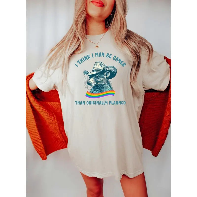 I Think I May Be Gayer Shirt, Retro Pride, Opossum Shirt, Pride Month Shirt, Funny Pride Shirt Gay Shirt Hoodie, Sweatshirt
