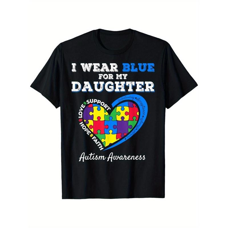 I Wear Blue For My Daughter Autism Awareness Dad Mom T-Shirt Hoodie, Sweatshirt | UrbanDripWear.com